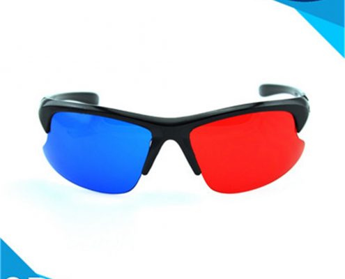 3d glasses plastic red and blue