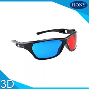 plastic 3d glasses red and blue with pet materials