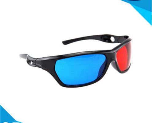 plastic 3d glasses red and blue with pet materials