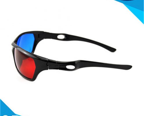red and blue 3d glasses with pet materials