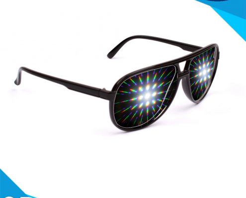 black frame diffraction glasses