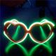 plastic heart frame el wire diffraction glasses