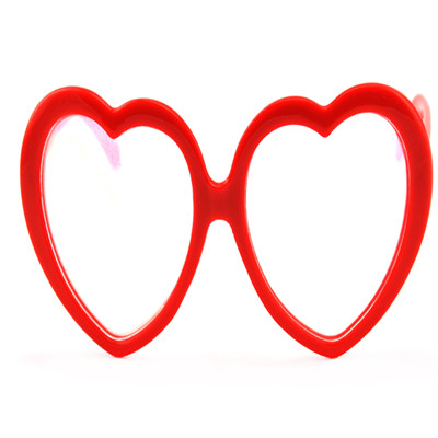 plastic fireworks glasses heart shape