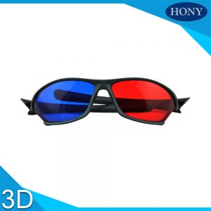 plastic red and blue 3d glasses