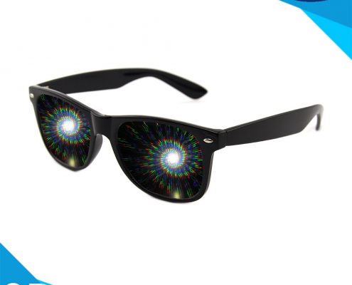 spiral diffraction glasses black