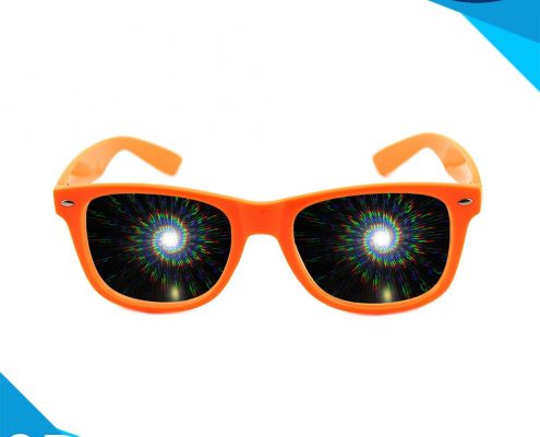 sprial diffraction glasses orange