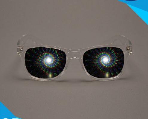 sprial diffraction glasses transparent