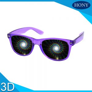 sprial diffraction glasses-transparent purple