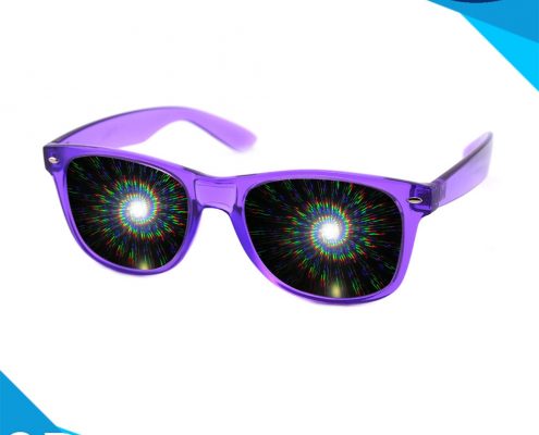 sprial diffraction glasses-transparent purple