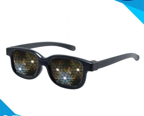 black frame snowflat glasses