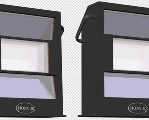 triple beam system for dual projectors use